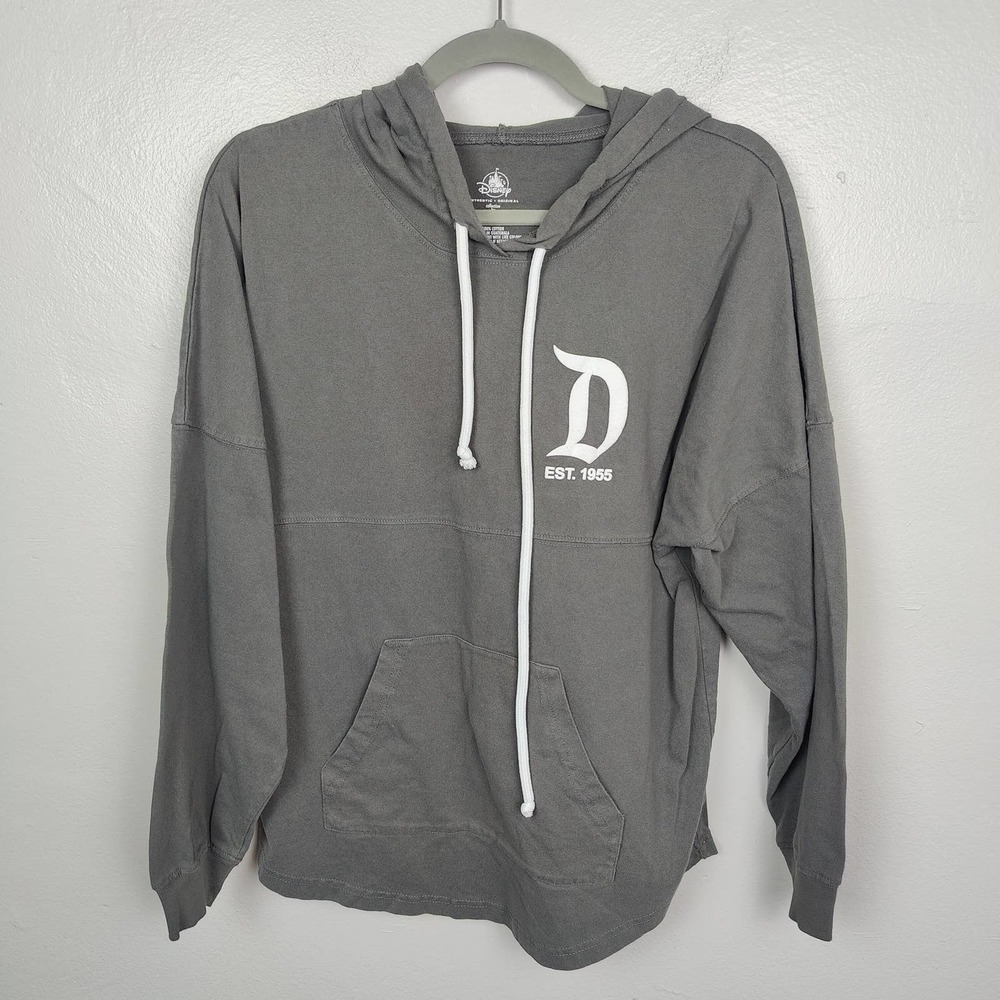 Disney Spirit Jersey Hoodie Unisex Small Full Zip Gray White Disneyland Resort